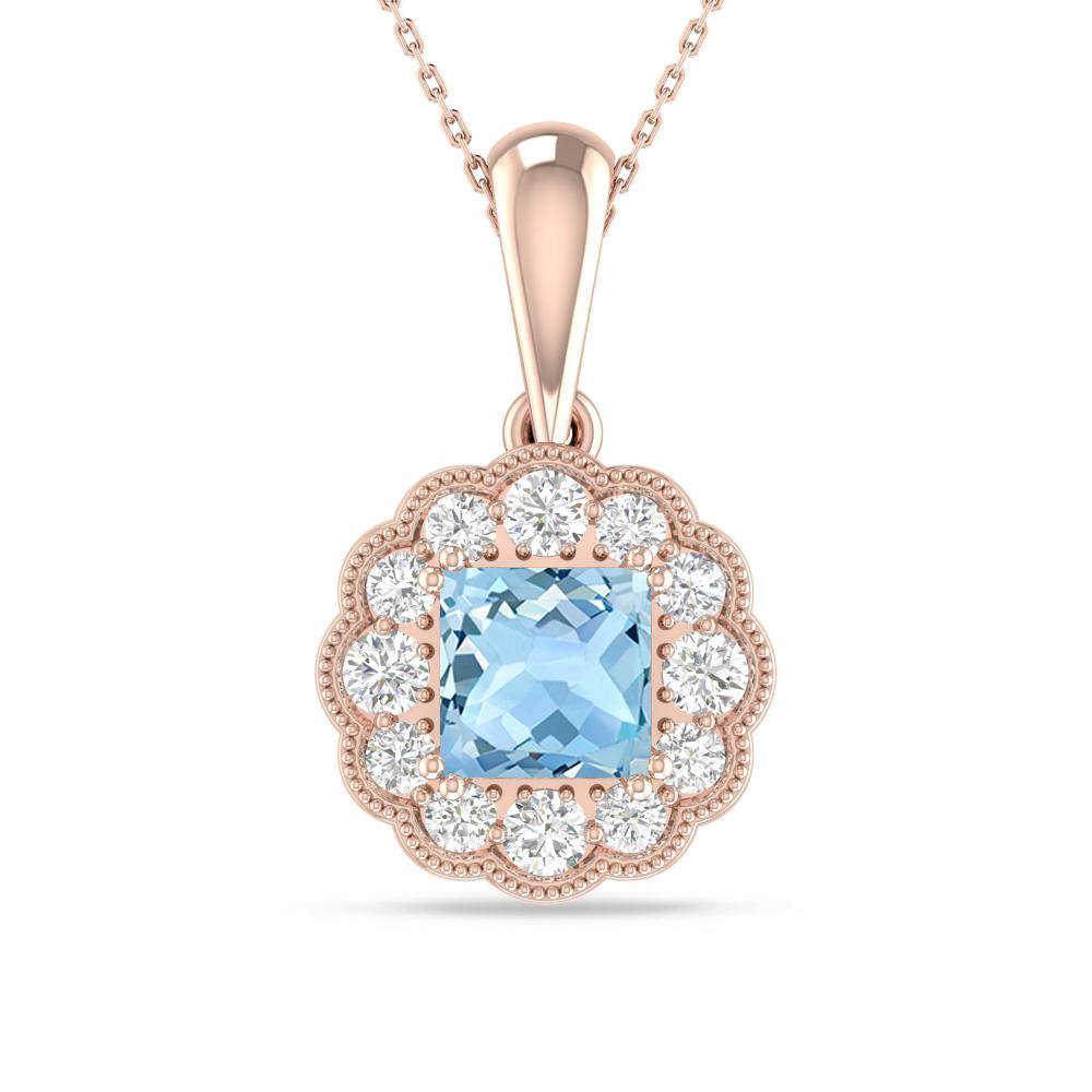 Rose Gold - Aquamarine