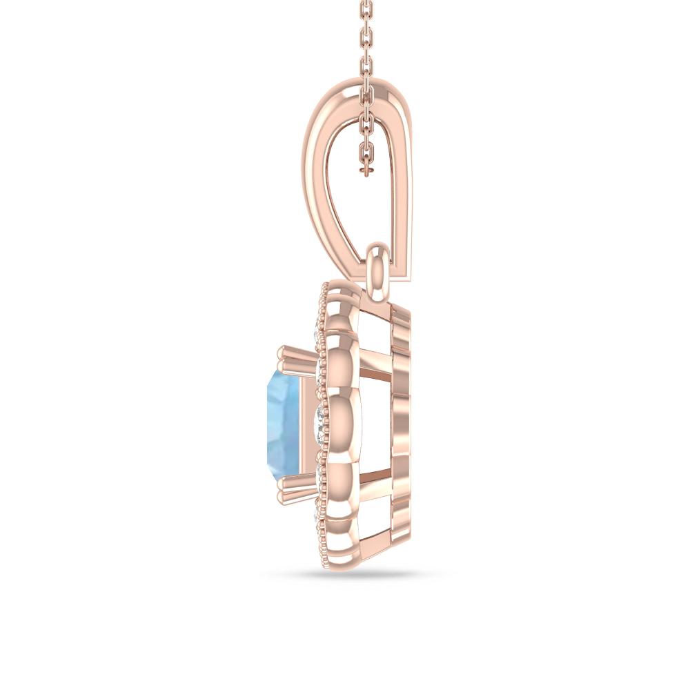 Rose Gold - Aquamarine