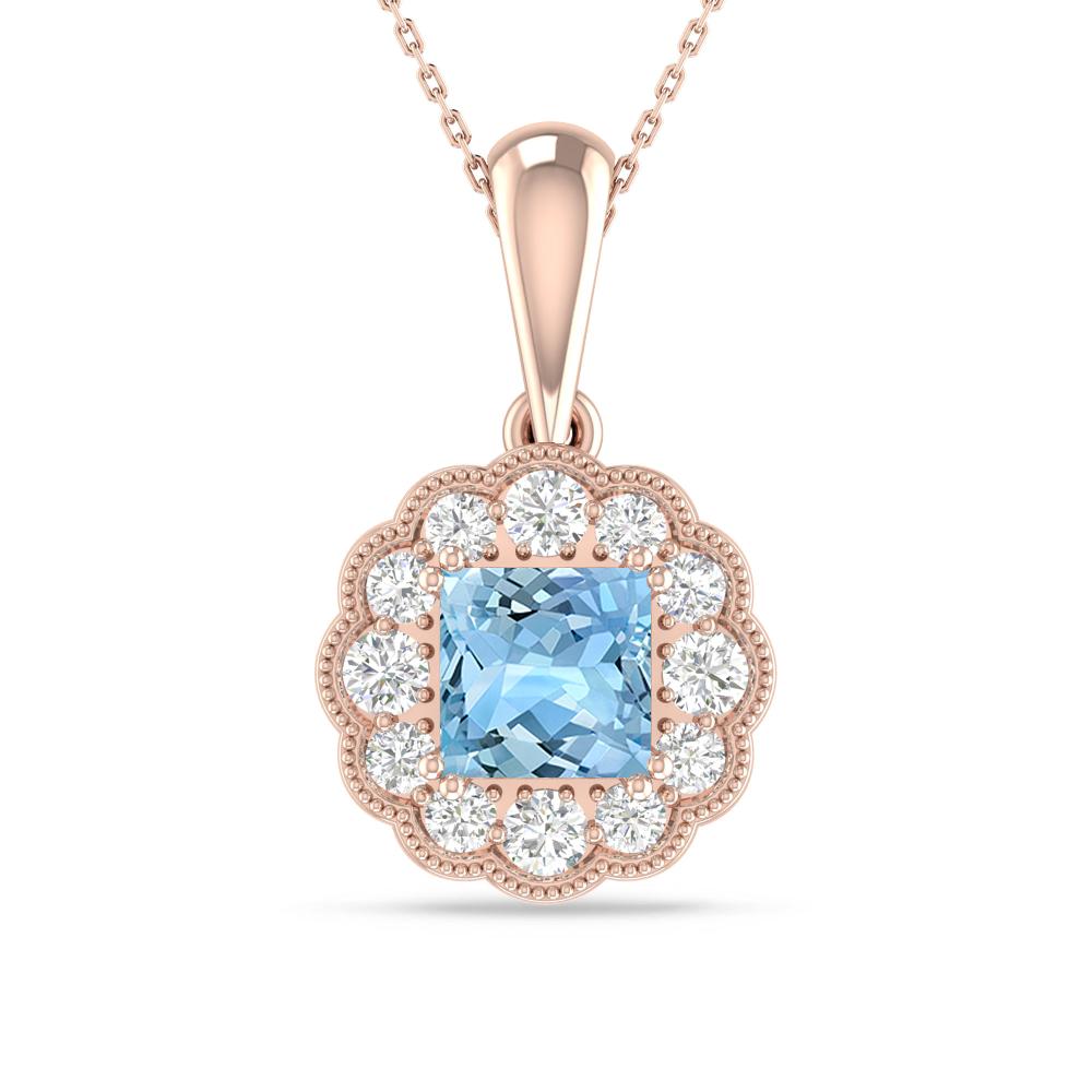 Rose Gold - Aquamarine
