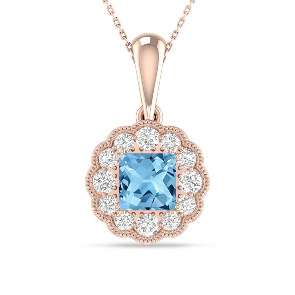Rose Gold - Blue Topaz