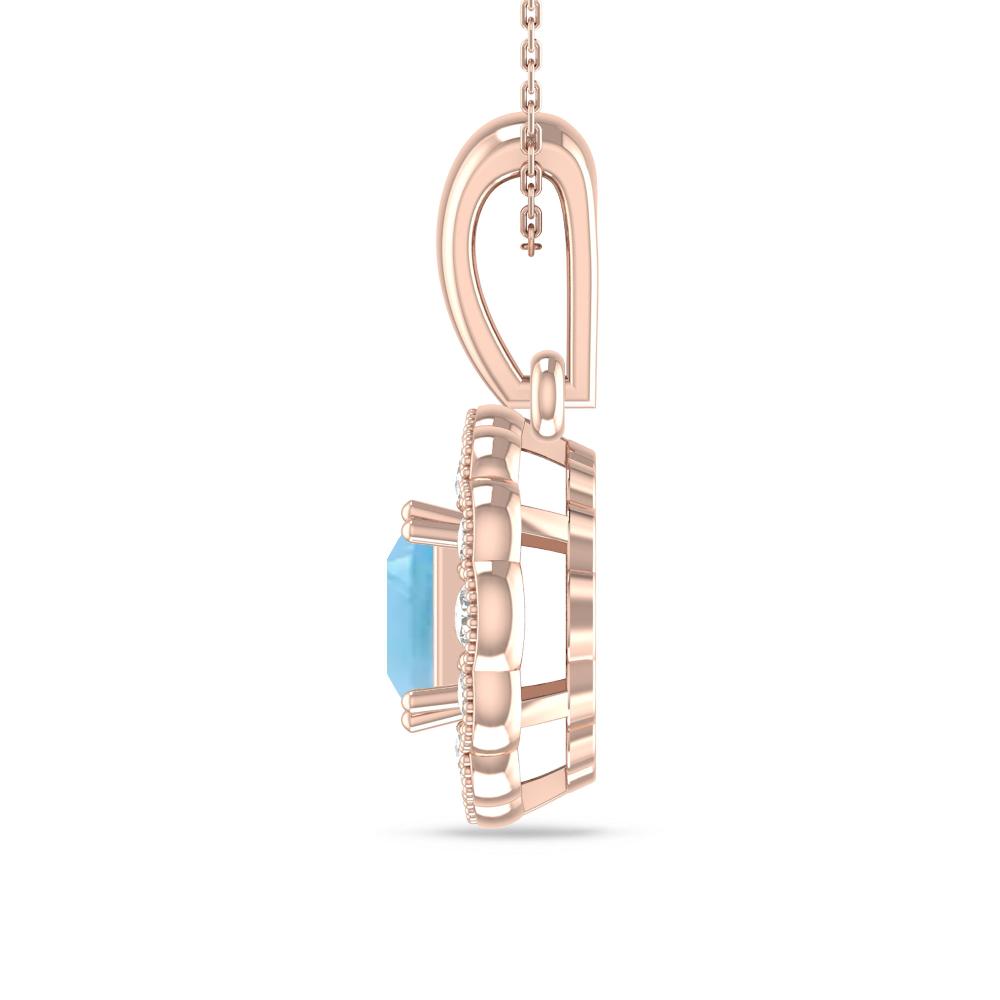 Rose Gold - Blue Topaz