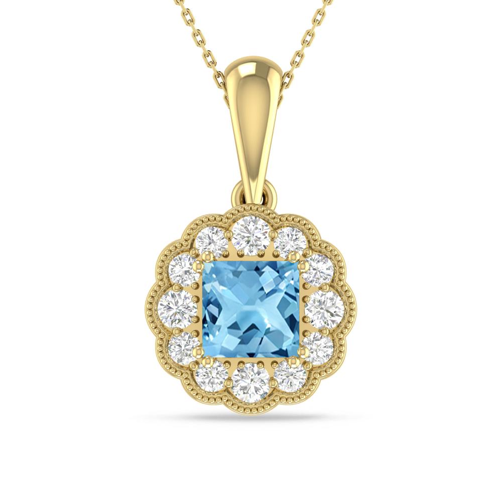 Yellow Gold - Blue Topaz