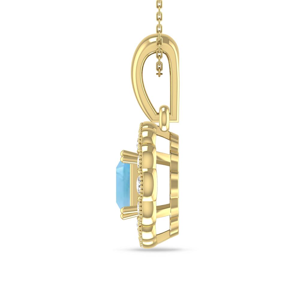 Yellow Gold - Blue Topaz