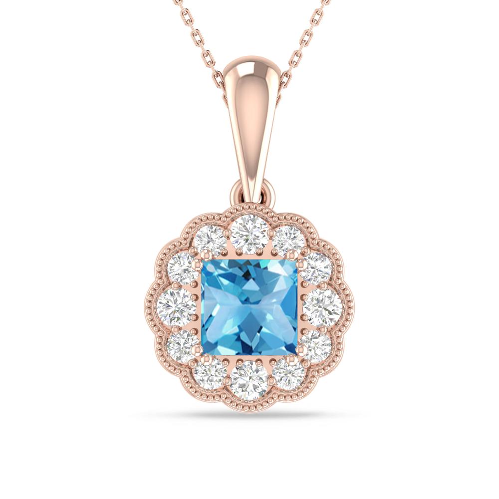 Rose Gold - Blue Topaz