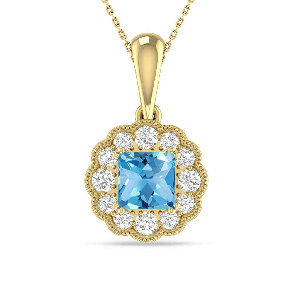 Yellow Gold - Blue Topaz