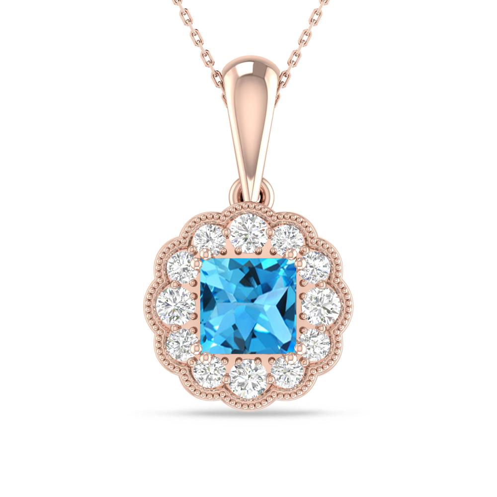 Rose Gold - Blue Topaz