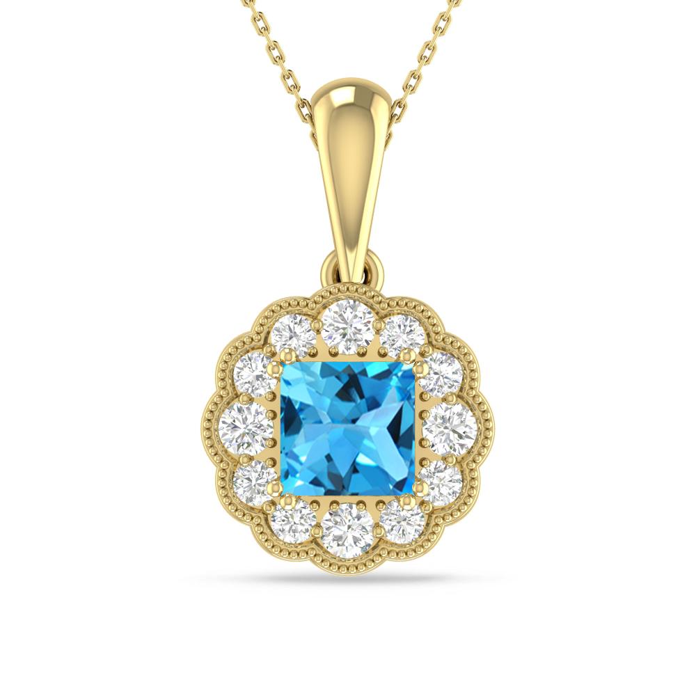 Yellow Gold - Blue Topaz