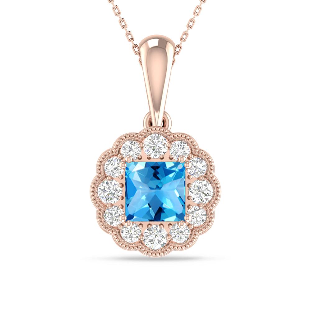 Rose Gold - Blue Topaz