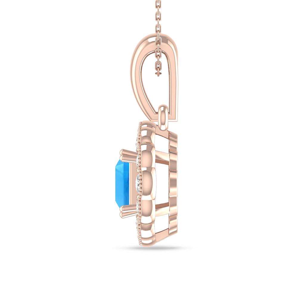 Rose Gold - Blue Topaz