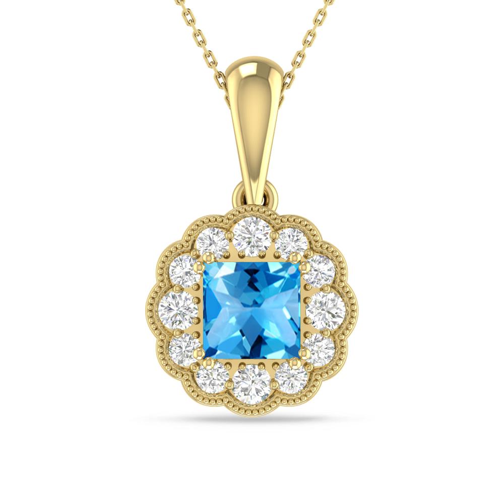 Yellow Gold - Blue Topaz