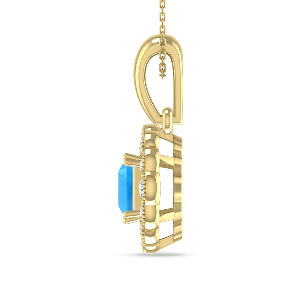 Yellow Gold - Blue Topaz