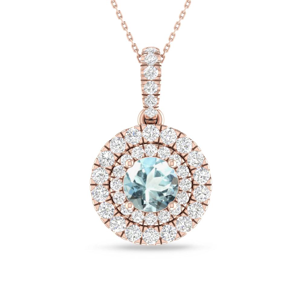 Rose Gold - Aquamarine