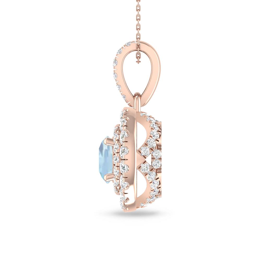 Rose Gold - Aquamarine