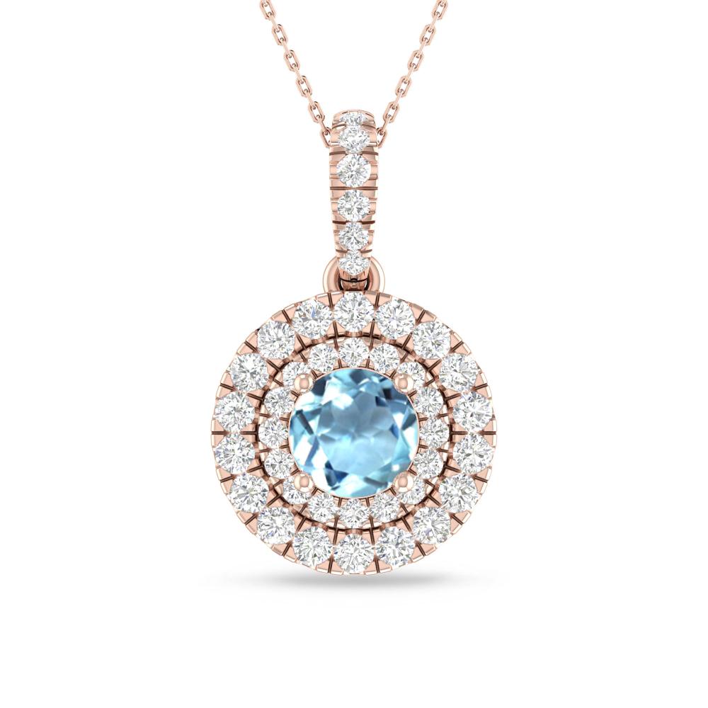Rose Gold - Aquamarine