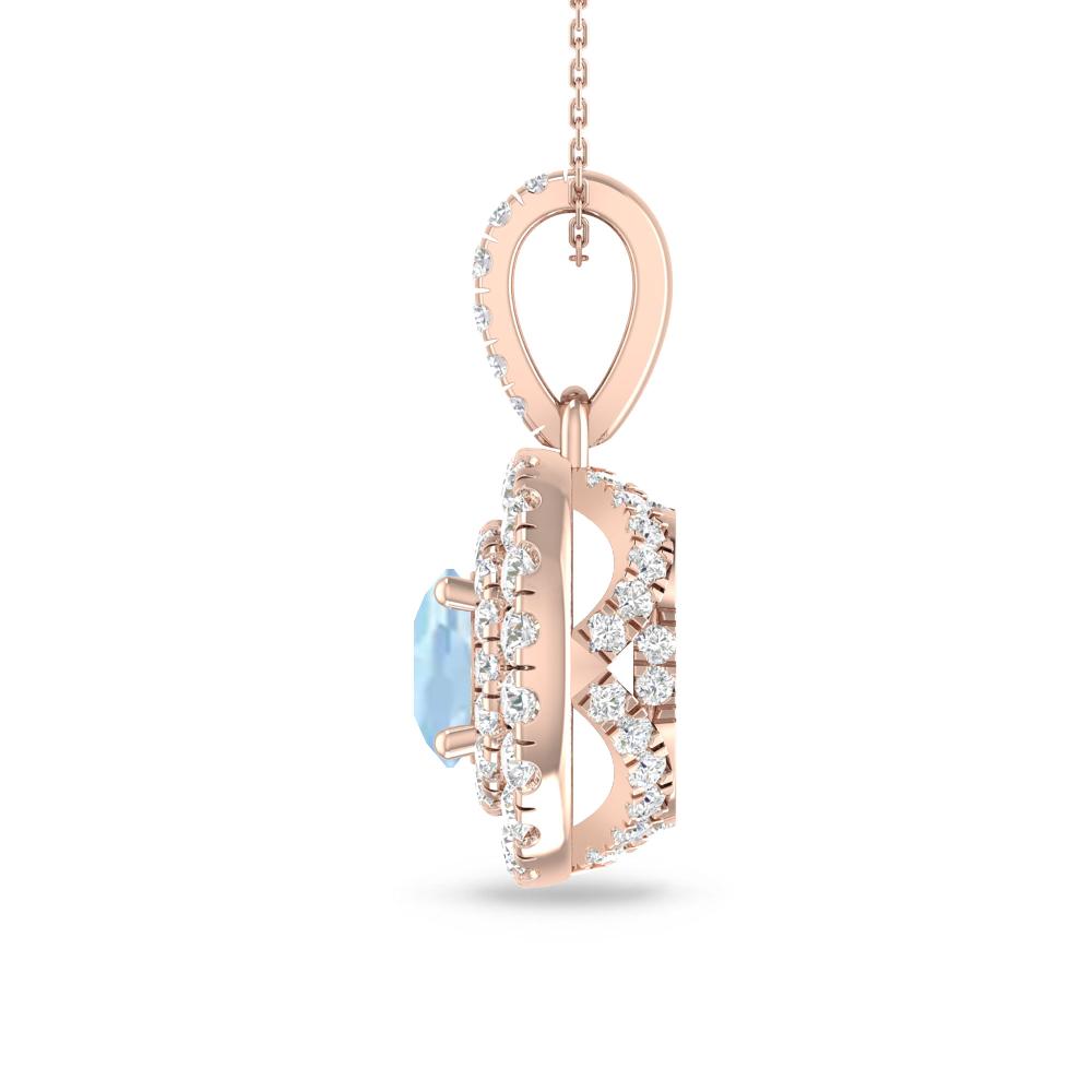 Rose Gold - Aquamarine