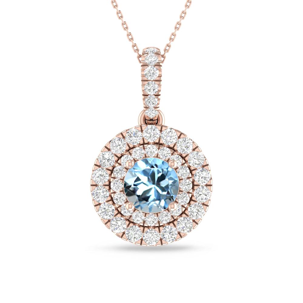 Rose Gold - Aquamarine
