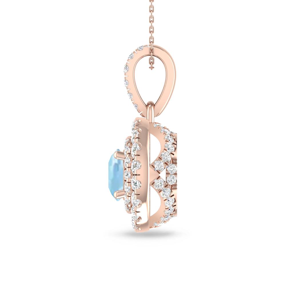 Rose Gold - Aquamarine