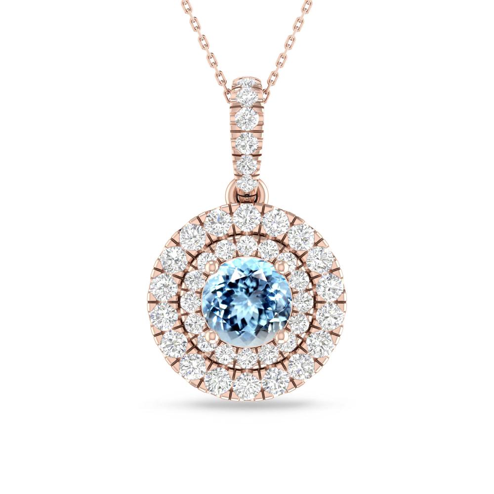 Rose Gold - Aquamarine