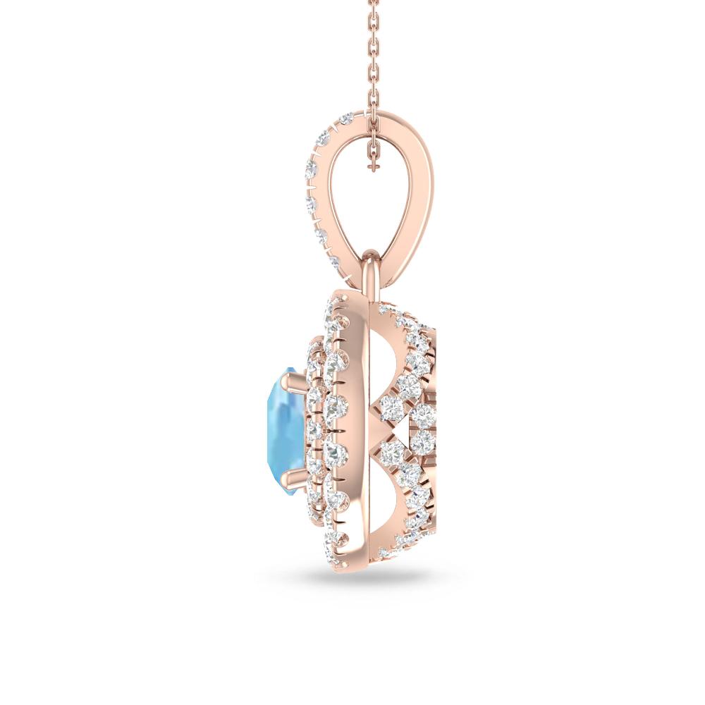 Rose Gold - Aquamarine