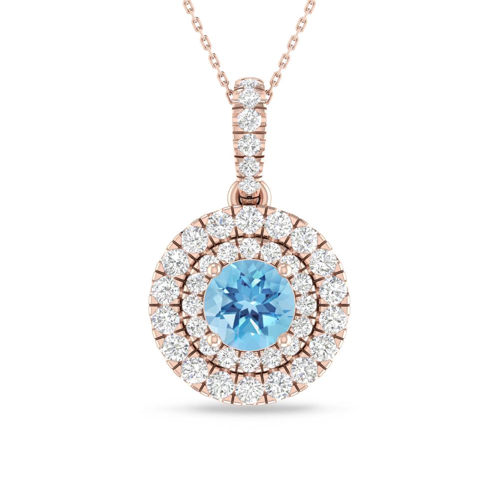 Rose Gold - Blue Topaz