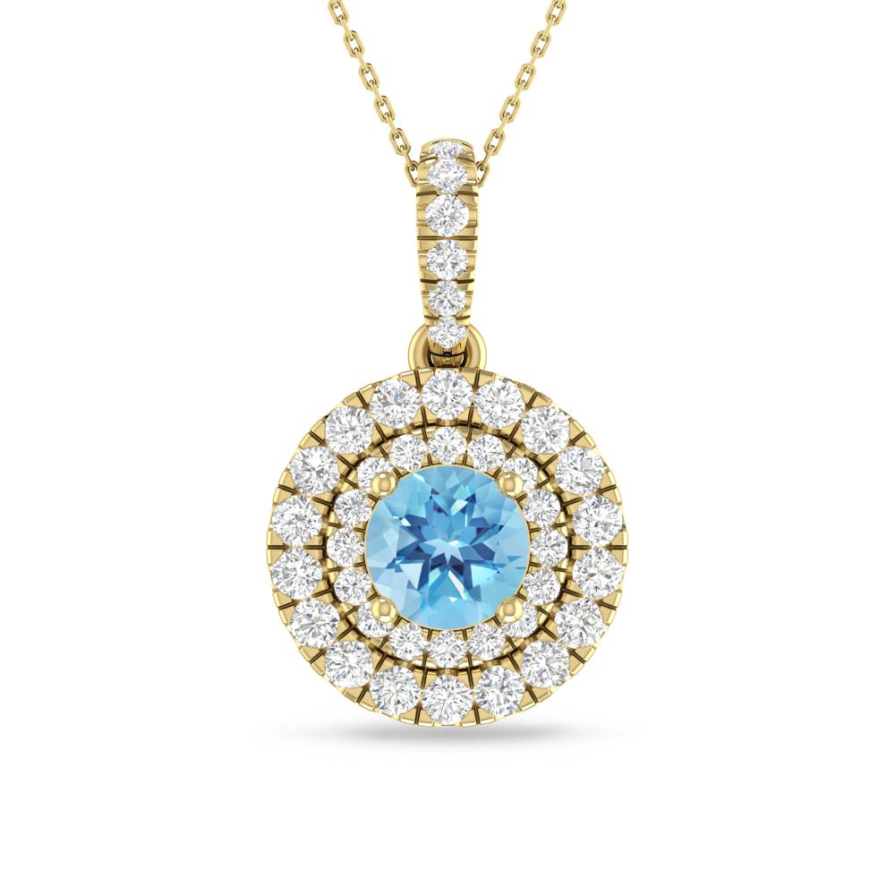 Yellow Gold - Blue Topaz