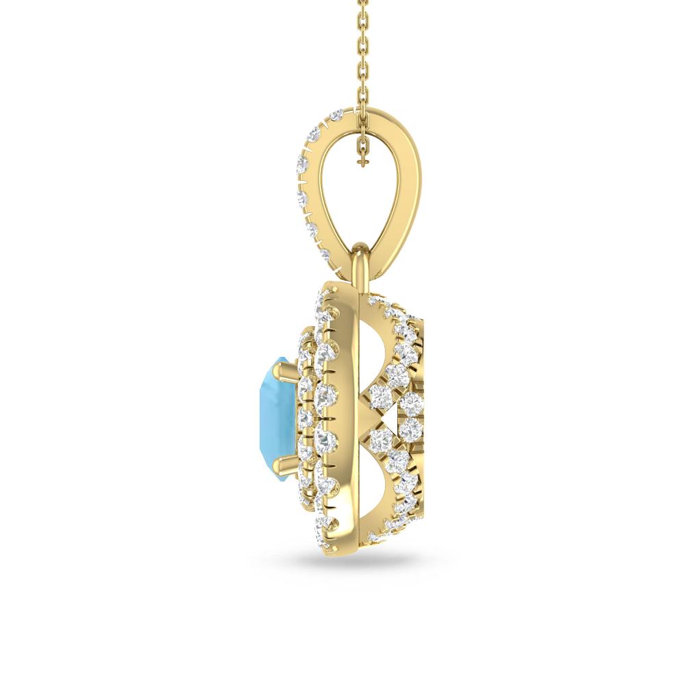 Yellow Gold - Blue Topaz