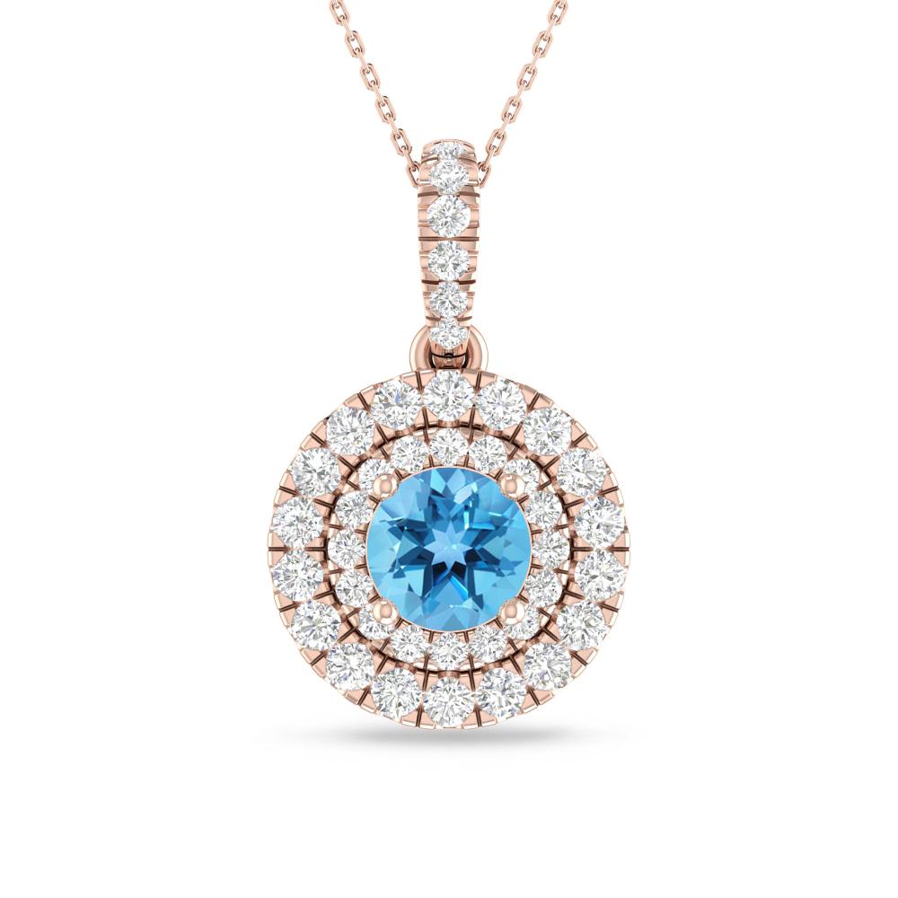 Rose Gold - Blue Topaz