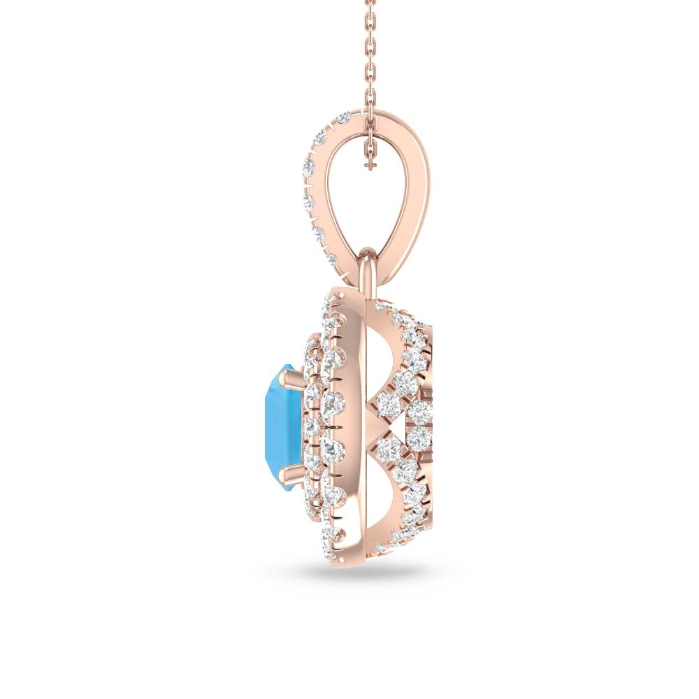 Rose Gold - Blue Topaz