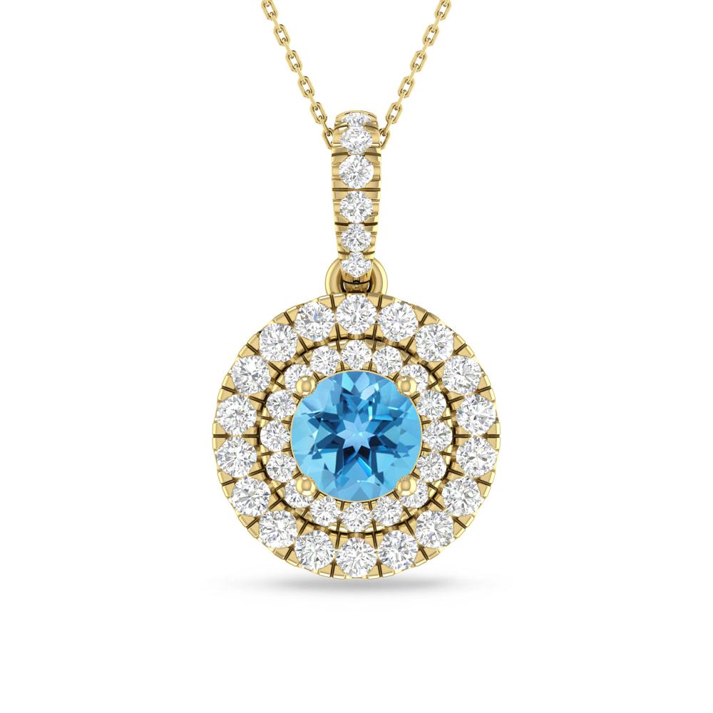 Yellow Gold - Blue Topaz