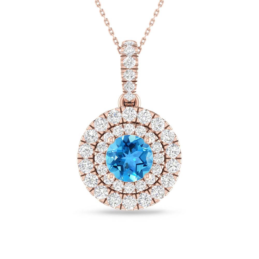 Rose Gold - Blue Topaz