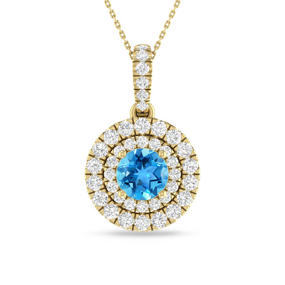 Yellow Gold - Blue Topaz