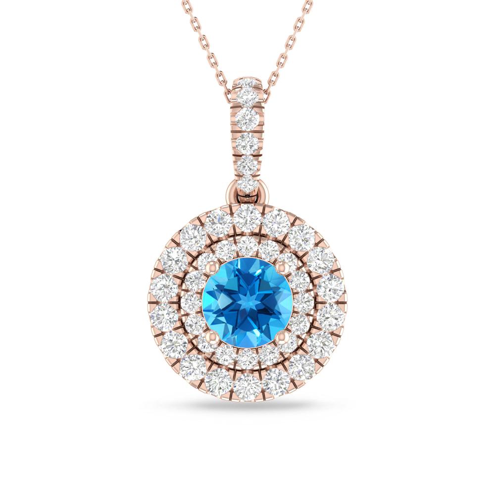 Rose Gold - Blue Topaz