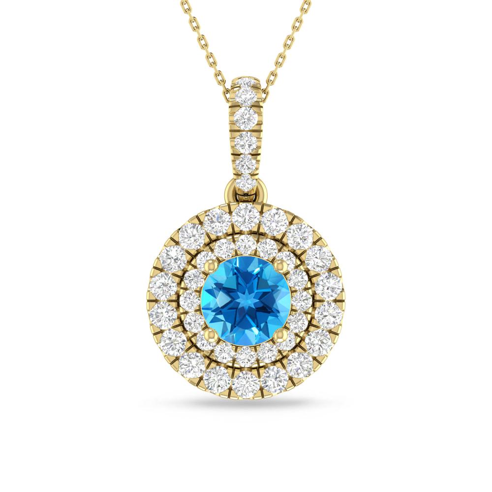 Yellow Gold - Blue Topaz