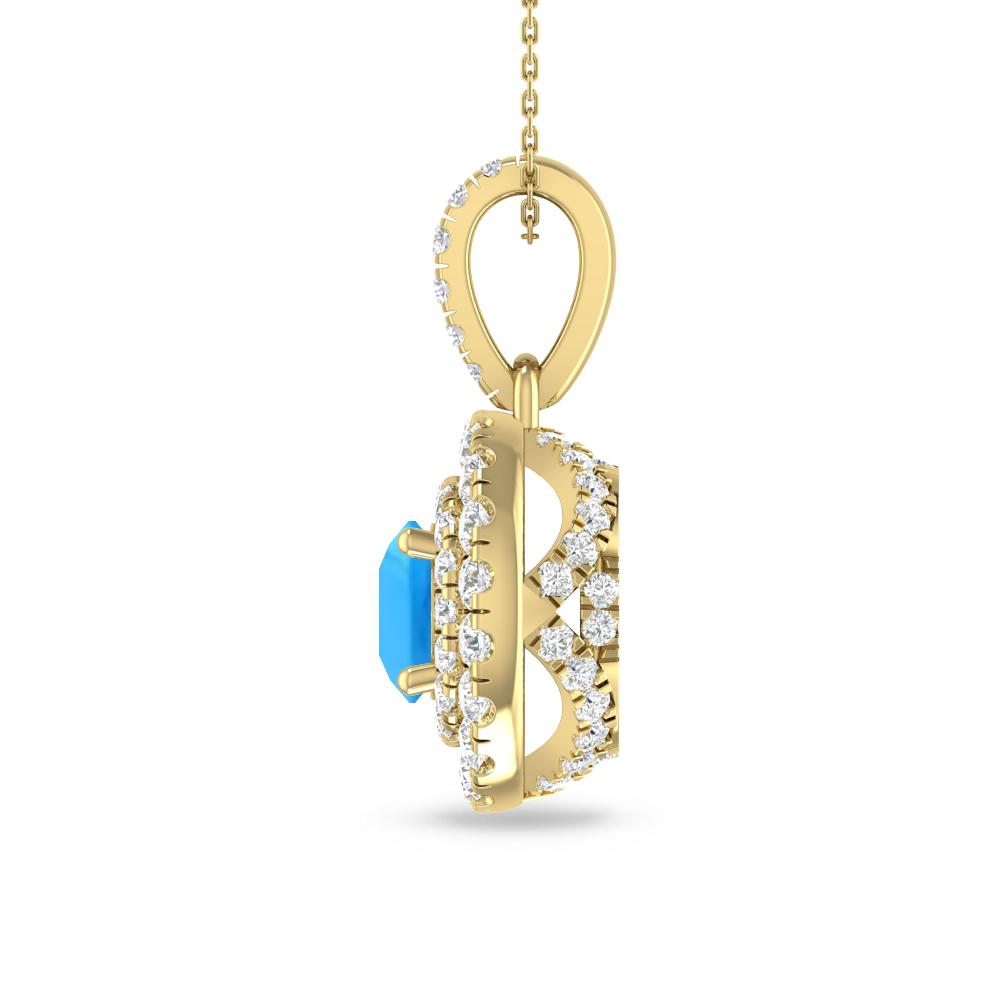 Yellow Gold - Blue Topaz