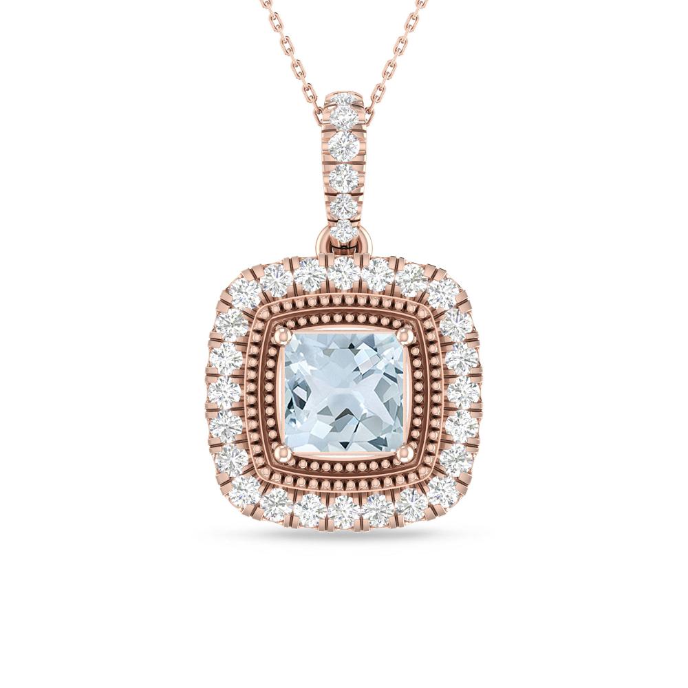 Rose Gold - Aquamarine