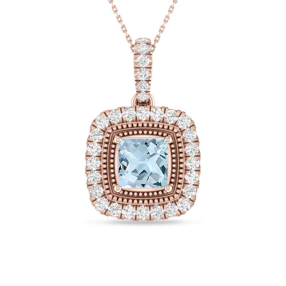 Rose Gold - Aquamarine
