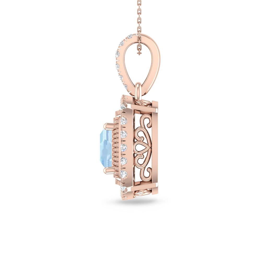 Rose Gold - Aquamarine