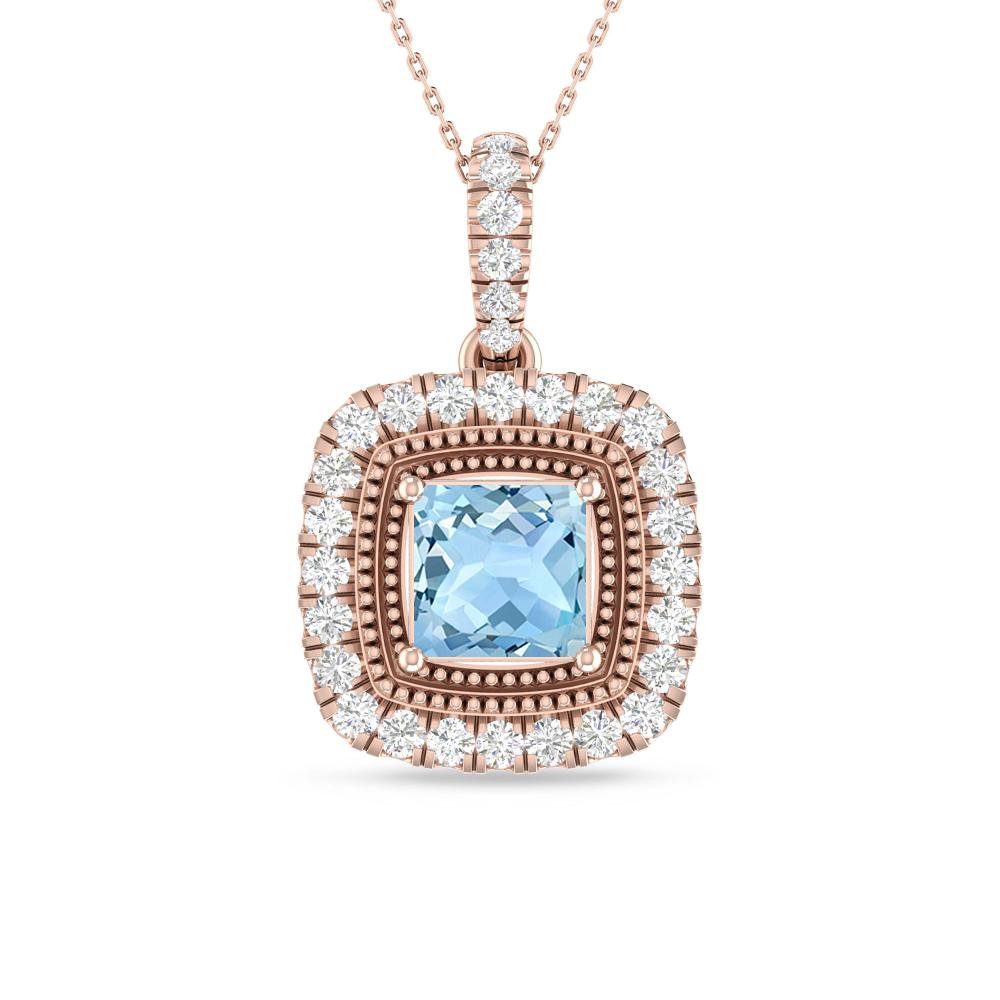 Rose Gold - Aquamarine