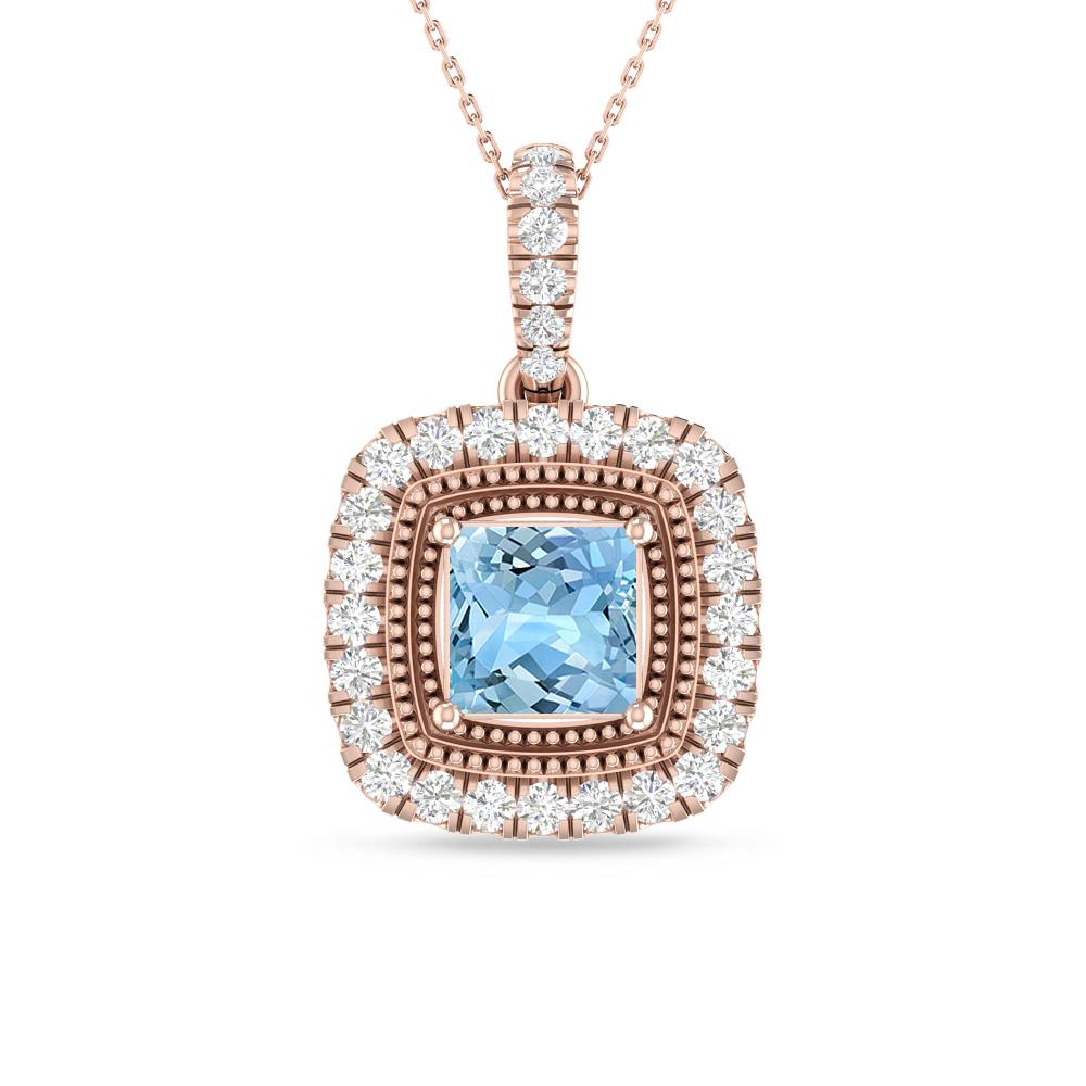 Rose Gold - Aquamarine