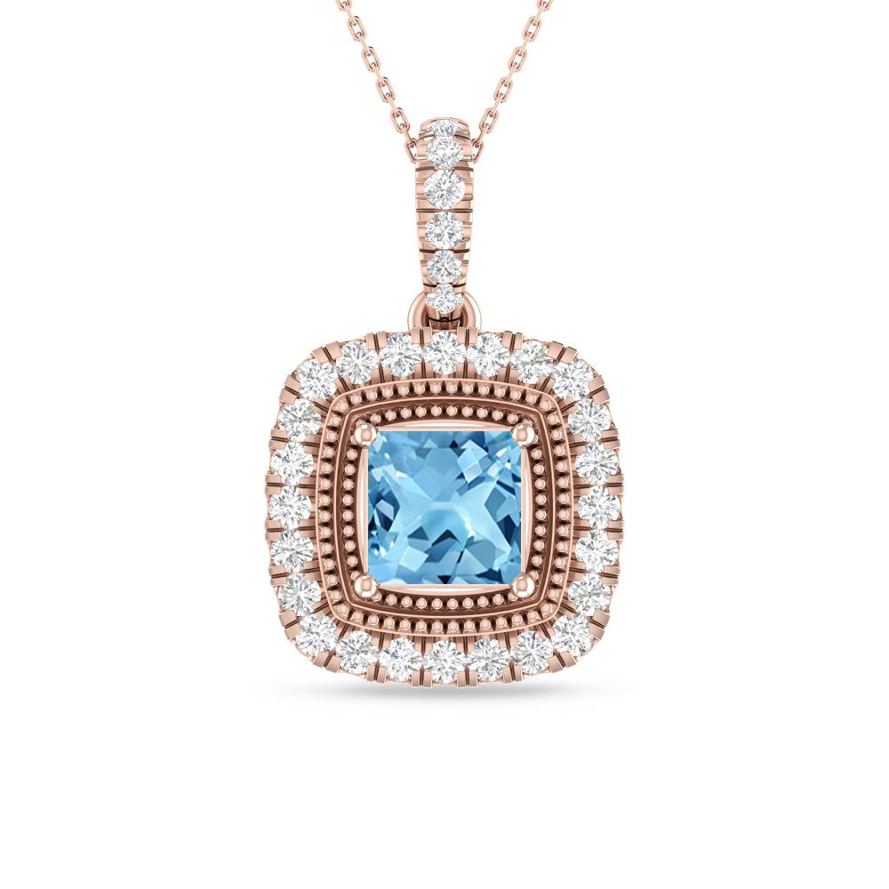 Rose Gold - Blue Topaz