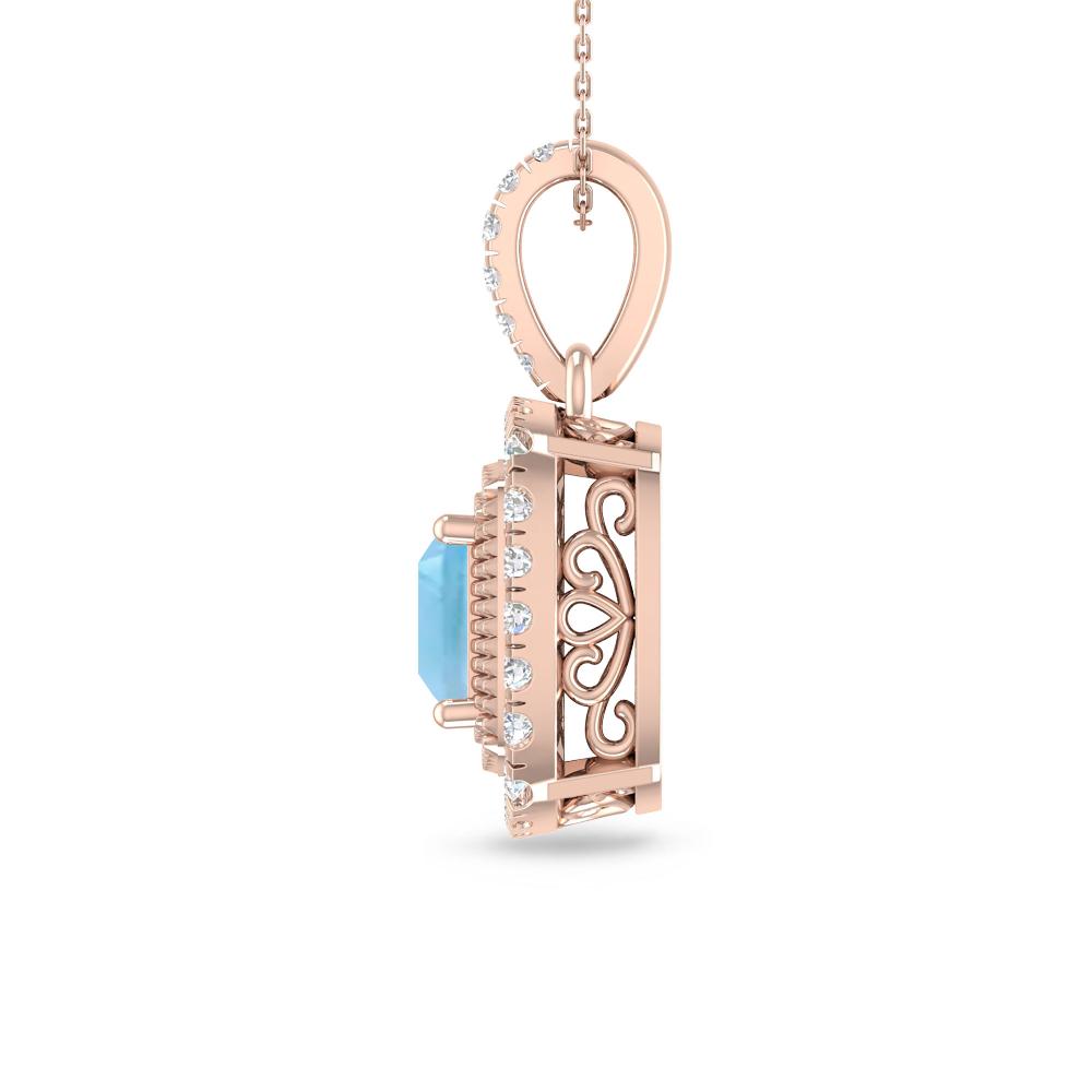 Rose Gold - Blue Topaz