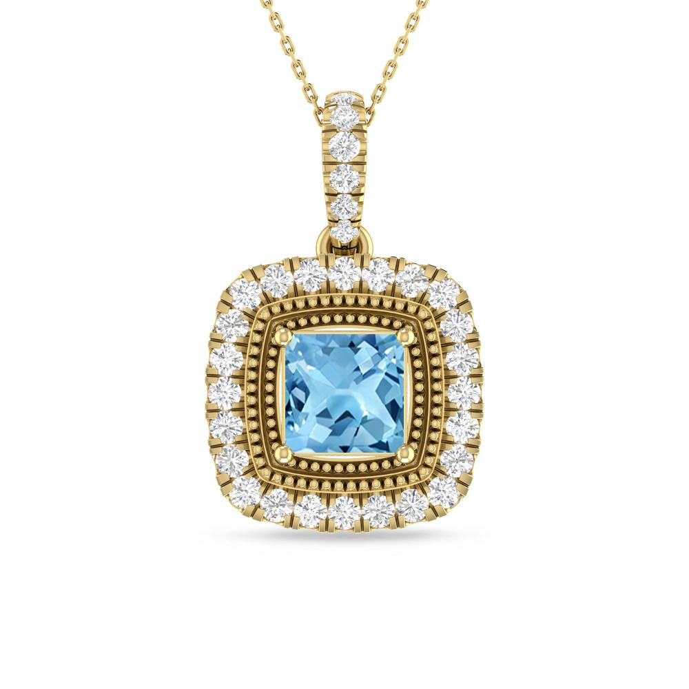 Yellow Gold - Blue Topaz