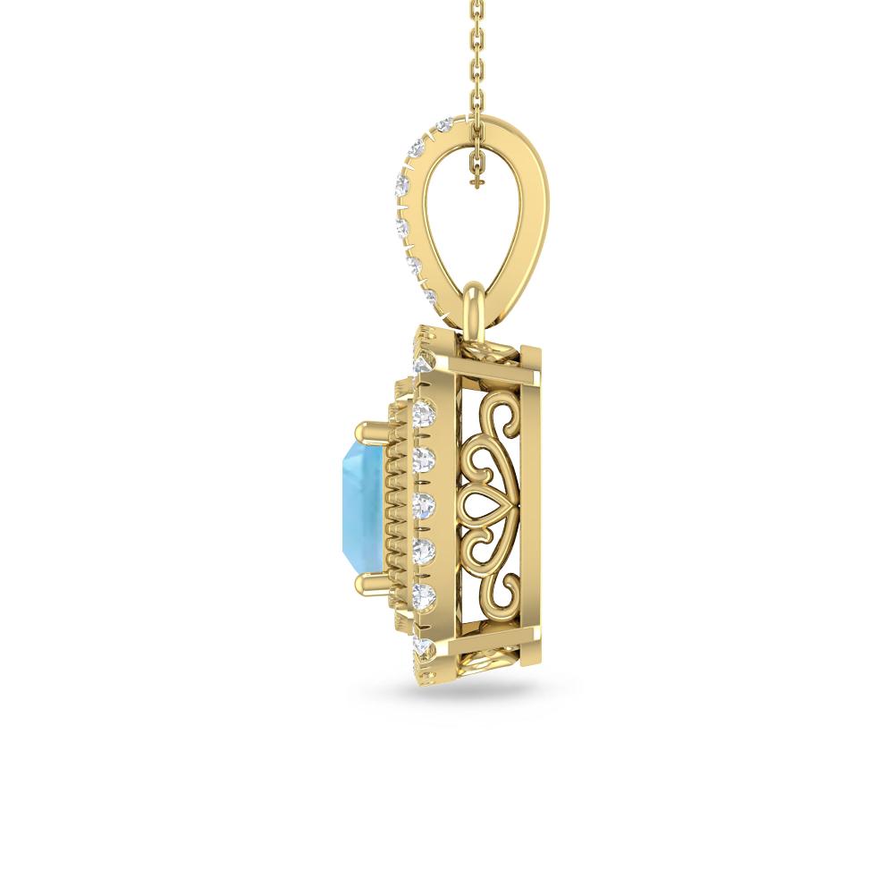 Yellow Gold - Blue Topaz