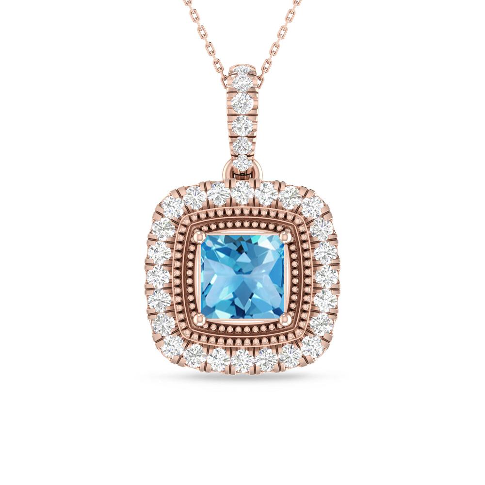 Rose Gold - Blue Topaz