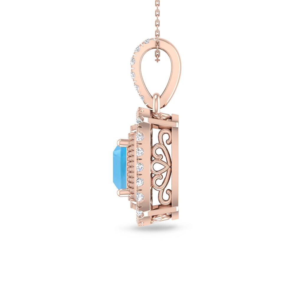 Rose Gold - Blue Topaz