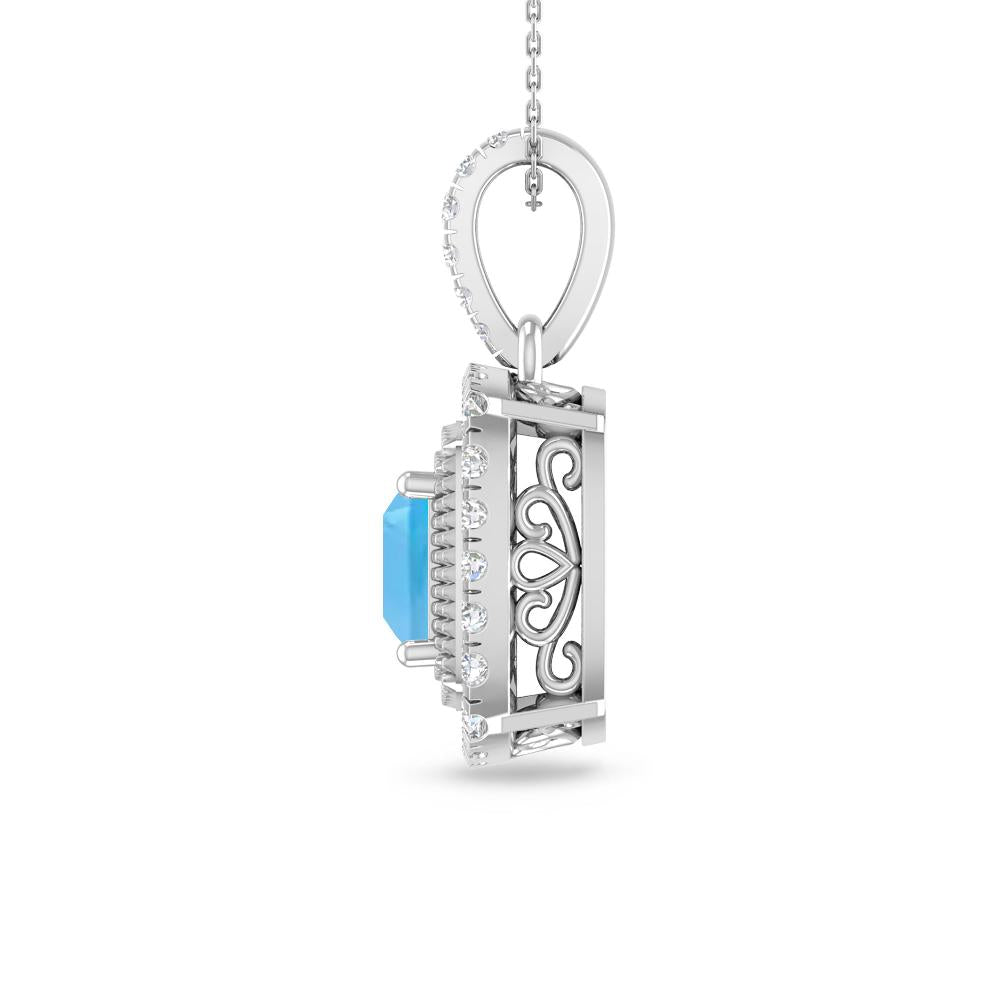 White Gold - Blue Topaz