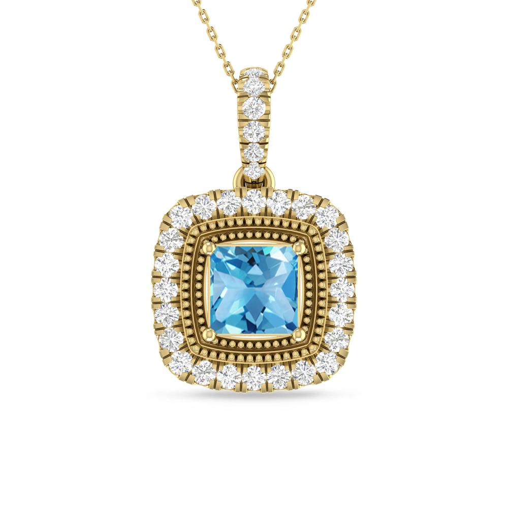 Yellow Gold - Blue Topaz