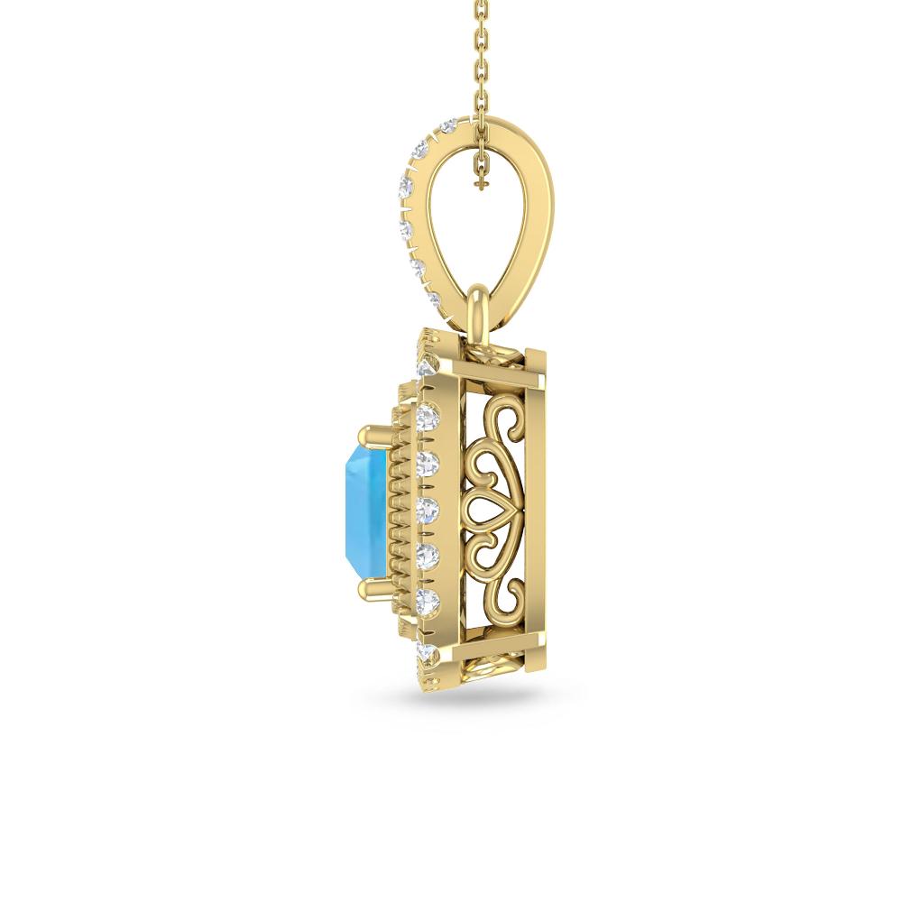 Yellow Gold - Blue Topaz