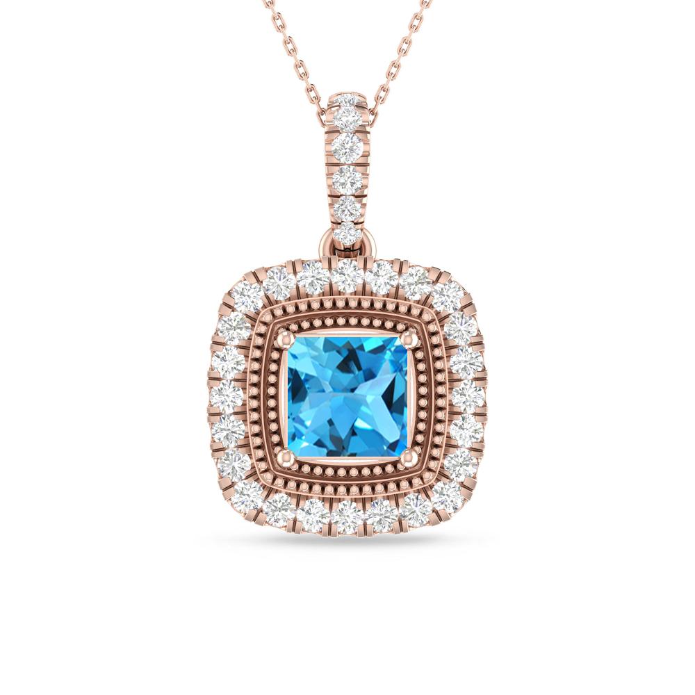 Rose Gold - Blue Topaz