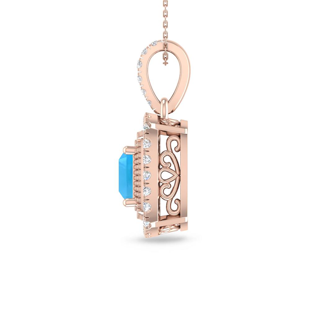 Rose Gold - Blue Topaz
